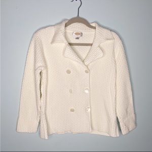 Talbots white sweater jacket